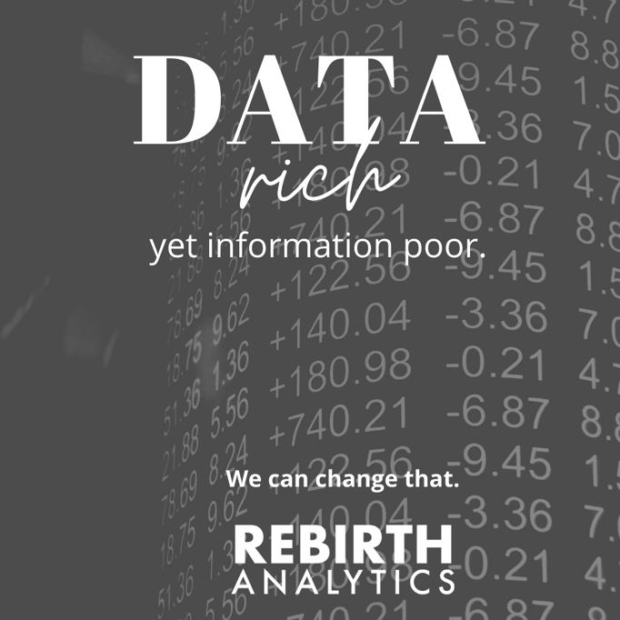 Rebirth Analytics transforms disconnected data into insights you can use. Connect with us today for a FREE report customized for your business. 
<a href="/rebirthanalytic/">Rebirth Analytics</a>
hubs.ly/H0tQTQG0