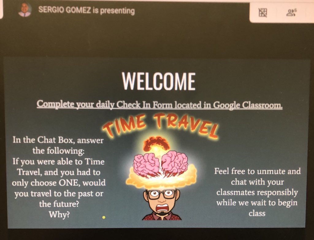 DustyAnnPin's tweet photo. Have I mentioned that our Intern Teachers are rockstars? Mr. Gomez incorporates relationship-building into his Google Meets seamlessly (and stylishly with bitmojis!) ❤️ https://t.co/U2MpM3fOrk