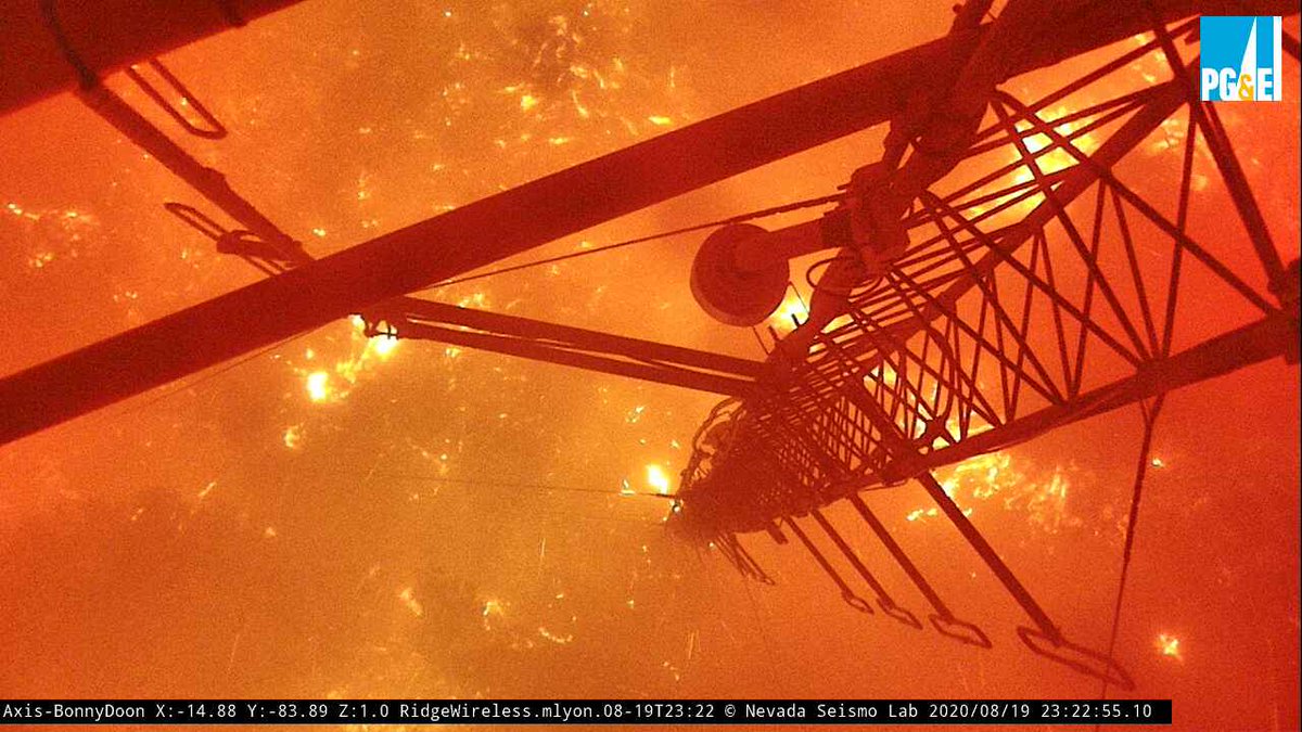 UpdraftwMax's tweet image. Last image from the Bonny Doon fire cam is pretty intense...

#CZUAugustLightingComplex