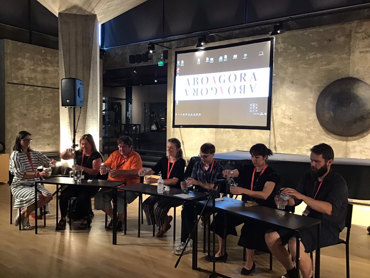 We have currently listened to the Art students and Doctoral researchers of the #aboagora2020 #presymposium event at the Island of Seili in the Turku Archipelago. They have investigated the significance of ”place” in art and research — a fascinating subject!

#aboagora #water