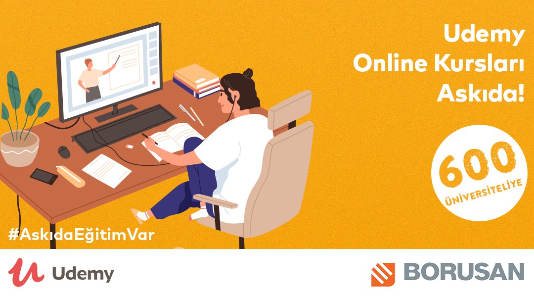 Kişisel gelişimin askıda kalmasın diye Borusan Holding desteği ile gerçekleşen #AskıdaEğitimVar projemiz kapsamında 600 üniversite öğrencisi için <a href="/udemy/">Udemy</a> online kursları askıda!

Askıdan almak için, <a href="/askidanevar/">Askıda Ne Var</a> ve <a href="/borusanholding/">Borusan Holding</a> hesaplarını takip et, bu tweet'i RT'le!