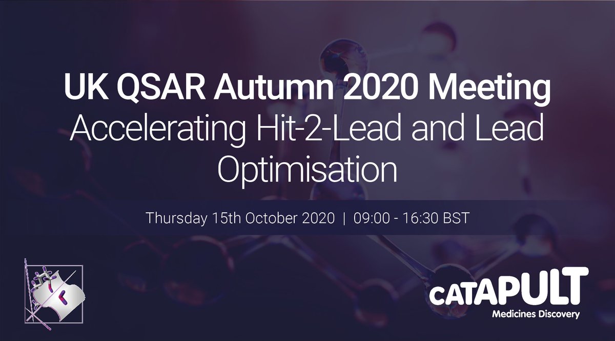 MedDiscCat's tweet image. Have you registered for the @ukqsar Autumn 2020 Meeting with our Cheminformatics team? The meeting will focus on accelerating #Hit-2-Lead and #LeadOptimisation.

If you haven't registered already, get booking &amp;gt; ow.ly/d38h50B3en9