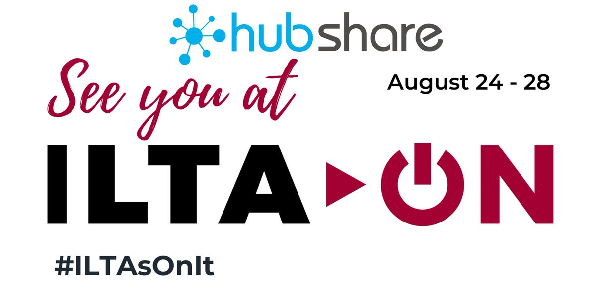 Come and see our ILTA>ON team next week and get a sneak peak at our upcoming release of @Hubshare - The collaborative client portal for law firms. Stop by our booth (Solution Center), join one of our daily demo sessions or set up a 1-to-1 hubshare.com/en/iltacon-hub… #ILTAsOnIt