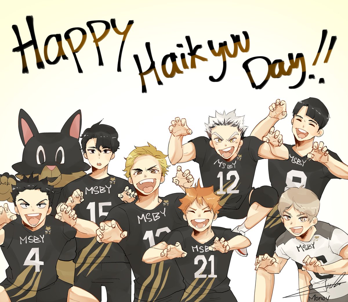 (19/08/2020) Happy #Haikyuu Day!!!

Brought to you by MSBY members and my top 3 favorite ships!! °˖✧◝(≧∇≦)◜✧˖°

I'm one day late, forgive me
(・ัᗜ・ั)و 