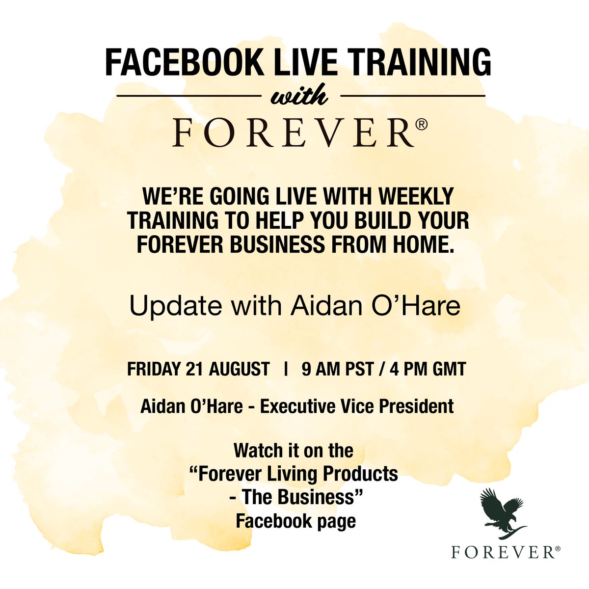FlpSAfrica's tweet photo. Join Executive Vice President, Aidan O'Hare, for a Facebook Live Training tomorrow at 4 pm GMT!
Watch it on the "Forever Living Products - The Business" Facebook page.
#ForeverLiveTraining #TheAloeVeraCompany #ForeverSA #LiveTraining https://t.co/dHdtFcTotG