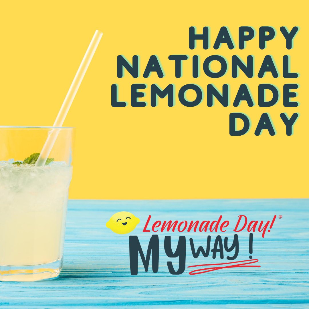 LemonadeDay's tweet image. It&apos;s national Lemonade Day‼️ 
And it&apos;s also the first day of our long awaited &quot;Lemonade Day My Way&quot; Event. Make sure you support lemonade stands in your city 🍋🎉

Remember, they can be found in multiple ways such as virtual, in persona, or drive thru!

#LDMyWay #LemonadeDay
