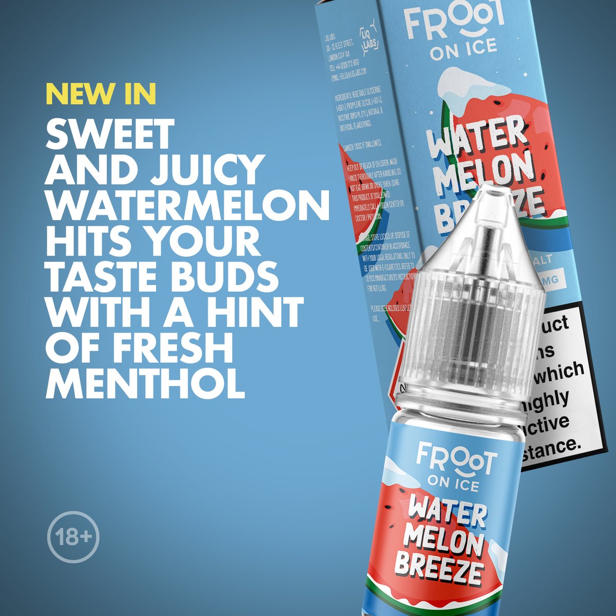 UKECIGSTORE's tweet photo. A Great New range of #Froot have landed at https://t.co/vqYm68mJkn , and now they have also got a line of #Frootonice which is super cool, refreshing and bursting with flavour!
Check it out now!
#watermelon #freshmenthol #fresh #eliquid #vapeshop #nicsalt #vapestore #flavour https://t.co/q24Vsg5IHK