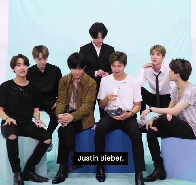 70. Jungkook mentioning Justin in an interview x6