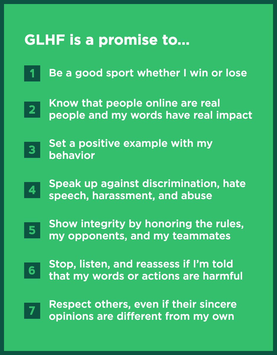 4/ AnyKey launched the GLHF pledge in Oct. 2017.Like the interface of an online petition, our site presented a simple code of conduct that anyone could commit to uphold by signing with their name & email.Signers were entitled to unlock the AnyKey global chat badge on Twitch.
