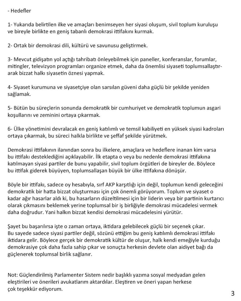 Bir ittifak modeli önerisi yazdım. Okumanız dileğiyle.