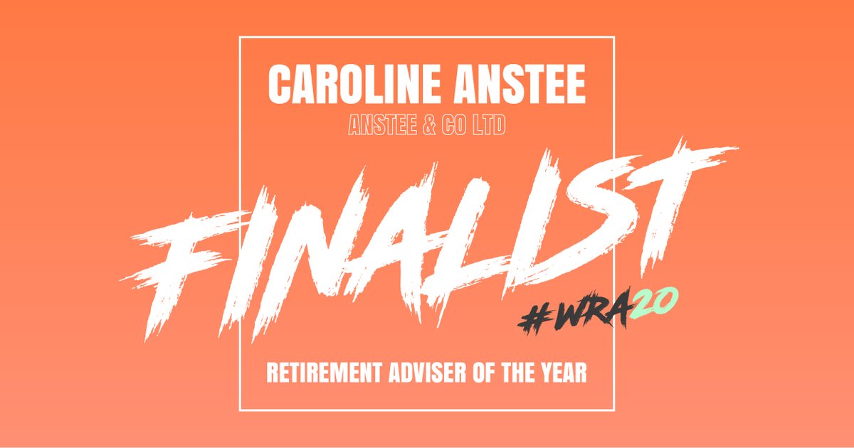 Our first finalist in 'Retirement Adviser of the Year' is... Caroline Anstee of <a href="/AnsteeCo/">Anstee & Co</a>! Congratulations Caroline - very well deserved! 👏🏼☺️🙌🏼 #WRA20