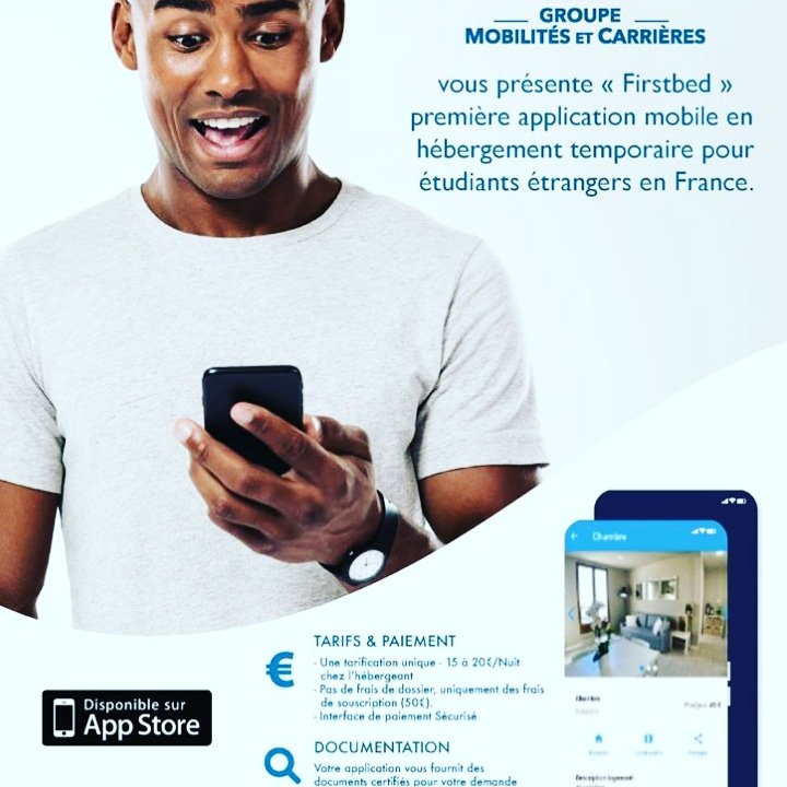 MobilitesC's tweet photo. Le groupe Mobilités et Carrières vous annonce le lancement de la nouvelle application mobile FIRSTBED avec le lien ci-après :https://t.co/Ajx93ZicxW sur smartphone ( android pour le moment). 

Vous êtes étudiant, jeune professionnel ou propriétaire,  vous êtes disposé à héberger https://t.co/t3xH6vWGrX