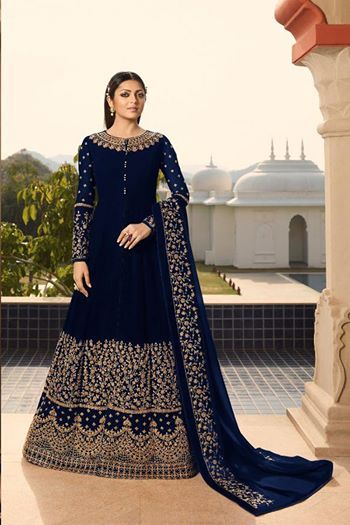 Pleasing Navy Blue Faux Georgette Evening Party Wear Salwar Suit
 shop now:-buff.ly/3iVpECU
 #indiandress #canadaboutique #designersuit #weddingshop #womenfashion #fauxgeorgette #londonbridal #singaporewomen #bridalssuit #shoppingonline