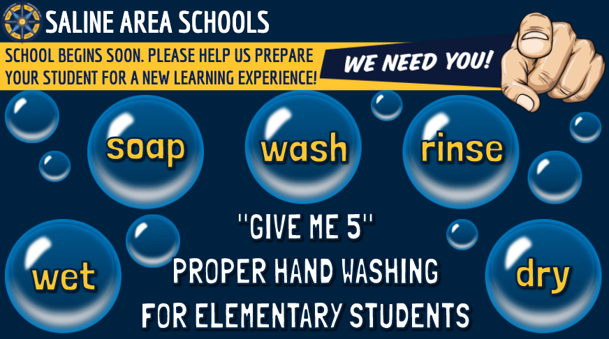 Hornet families: we must work as a team to prepare our students for the return to school. Regardless of your learning model, we will be messaging important health + safety tips to discuss with your student at home. Thank you for partnering with us to be #SalineStrong!