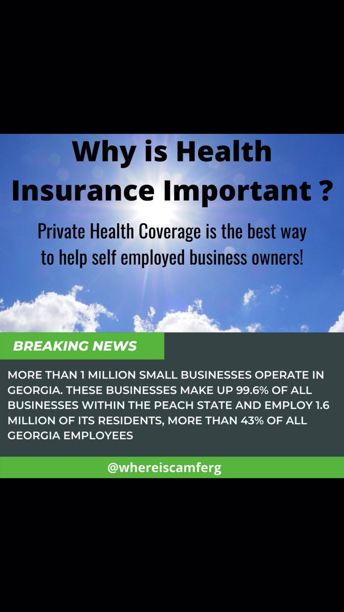 TheInsuranceBr1's tweet photo. Get at me for the best rates and coverage in the country! 
#theinsurancebro #selfemployed #COVID19 #HealthInsurance #private #ThursdayThoughts #georgia #coronavirus https://t.co/62sEdlWIVF