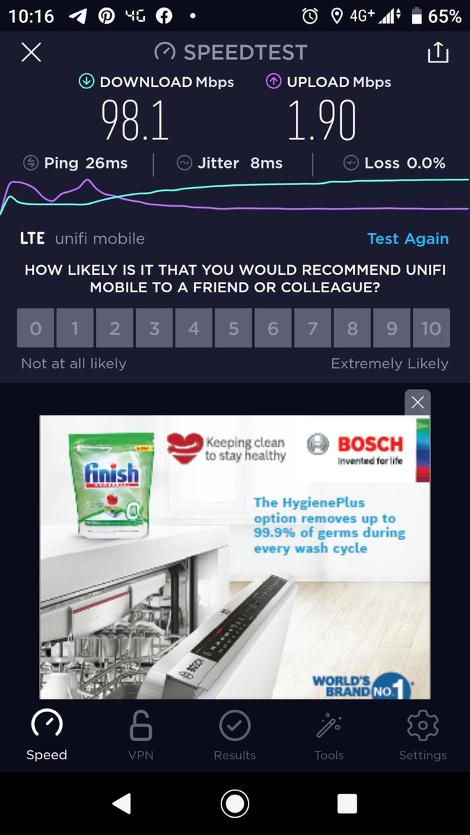 manah3535's tweet photo. Awesome Speedtest result
Checkout unifi mobile https://t.co/9jLE4PLwFf