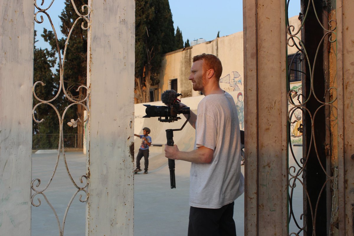 I tweet now. Here's a snap of me filming a documentary on skateboarding and recycling in Palestine with <a href="/re_plySkateCo/">re:ply skateboards</a> and <a href="/skate_pal/">SkatePal</a>