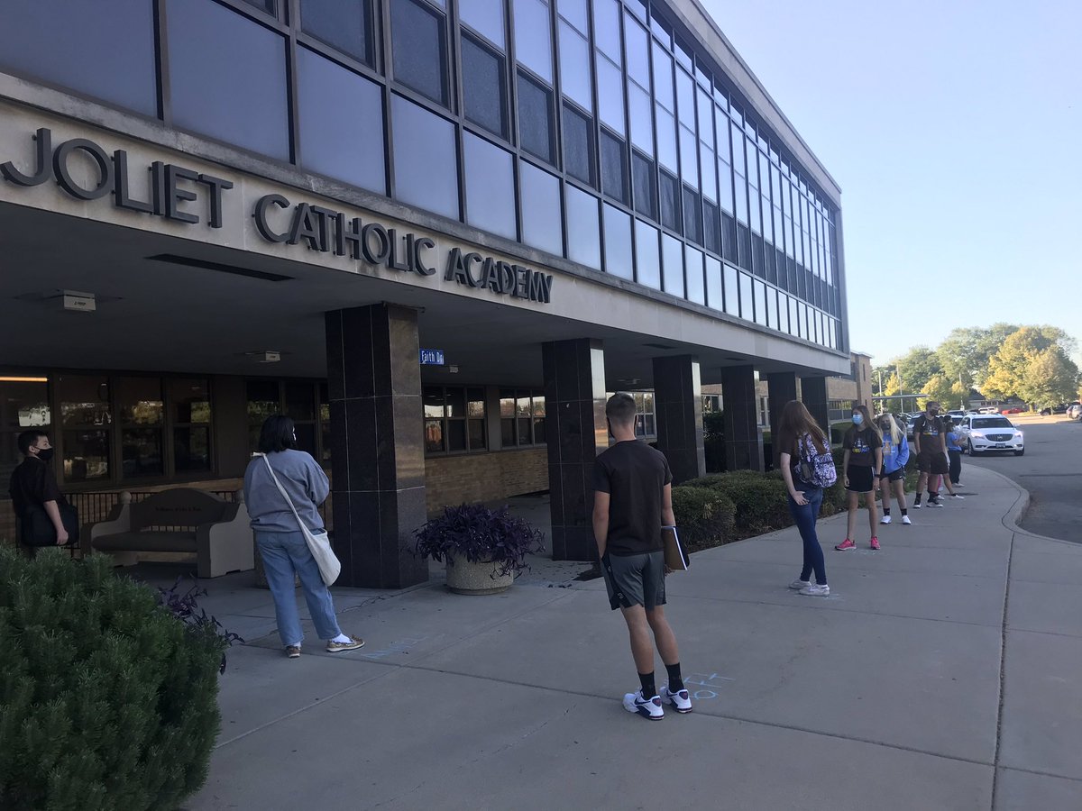 JCAonline's tweet photo. It may look a little different, but we are so excited to welcome the Class of 2024 this morning for freshman orientation. Here’s to a great four years for our newest Angels and Hilltoppers. #OnwardJCA https://t.co/OpzhYezX0G