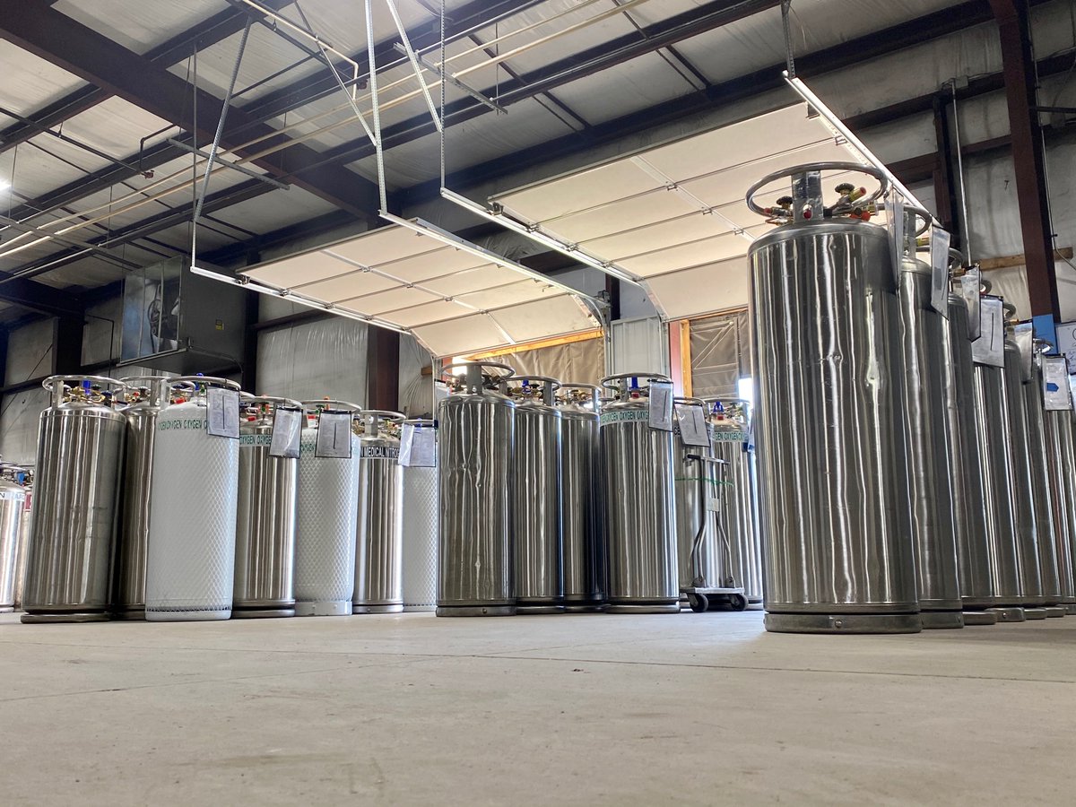 Check out this stunning lineup ready to go! Our crew has been hard at work 💪🏽 making sure these refurbished tanks were restored to their original glory. Off to their destinations they go 🚚 #ThursdayMotivation  #ustankandcryo #middletn #ThursdayThoughts #specialdelivery