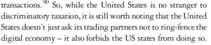 10/ U.S. states can’t discriminate against internet commerce. Federal law forbids states from imposing taxes on digital commerce that do not apply to other commerce. https://bit.ly/2YjXidB&nbsp;