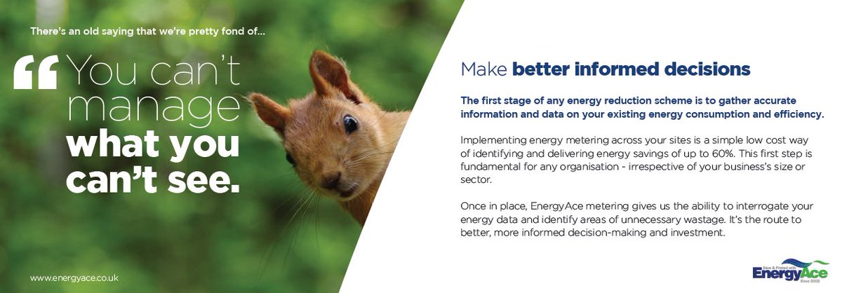 EnergyAceUK's tweet image. "You can't manage what you can't see." 🔎

EnergyAce offers online metering to allow you to monitor your energy usage. 🔋

Implementing energy metering is a simple, low cost way of identifying and delivering energy savings of up to 60%. 💰

Call 01695 559785 today!😀