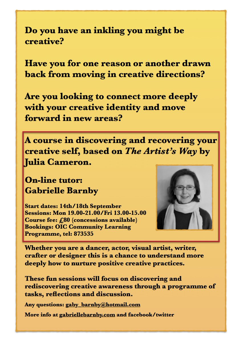 GabrielleBarnby's tweet photo. Just want to say a big thank you to @charis_sandison from @bbcorkney for putting together a great interview piece on my new creative course with OIC community learning. On-line sessions start Sept 14th.
#exploring #creativeself https://t.co/5RIbMhQy3E