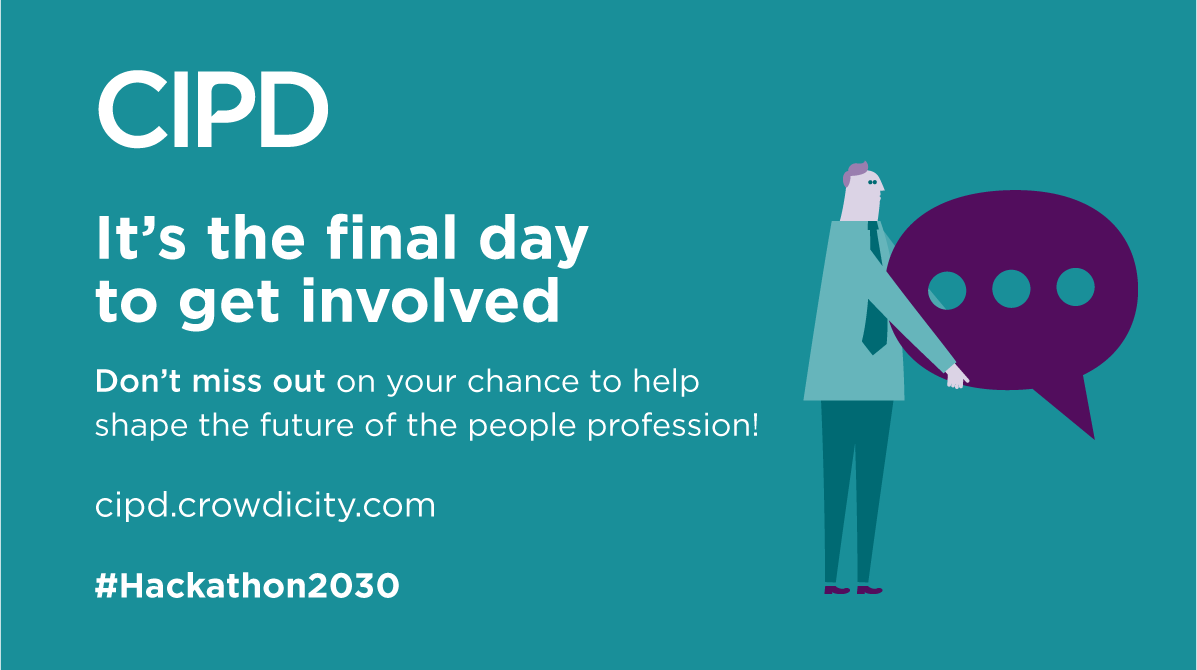 CIPD's tweet photo. πIt's been a great two weeks of #Hackathon2030 - thank you for all your ideas + participation so far to help shape the future of the people profession! Take a look at what's been going on: our theme for today is, 'what will employment feel like in 2030?' https://t.co/b3sL9q5vqL https://t.co/sA19W5QIx5