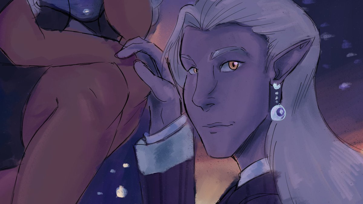 TricksterDraws's tweet photo. I tried using a colouring technique that's more similiar to how I colour with watercolour here and at some point it turned into a #Lotura fashion model AU https://t.co/VFR8VgQBmK