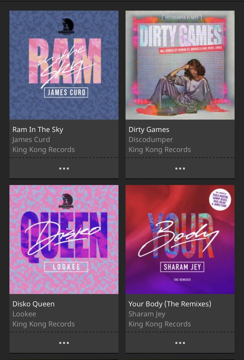 kingkonglabel's tweet photo. King Kong Records @traxsource ❤️

@jamescurdmusic  @SHARAMJEY  @AndrussMusic @lookeemusic  @RaulRojav #SAMMYDEUCE #TRAXSOURCE @labelworx 

https://t.co/tjZJ9cpSVB https://t.co/z5RnkHqoRE