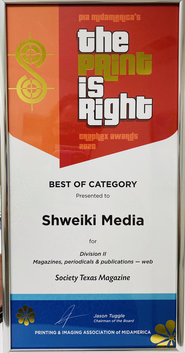 ShweikiMediaCSR's tweet photo. Best is category AND best in region!! @societytexas @ShweikiMedia @Shweiki #gold #printing #weloveprinting https://t.co/NSbpKark8p
