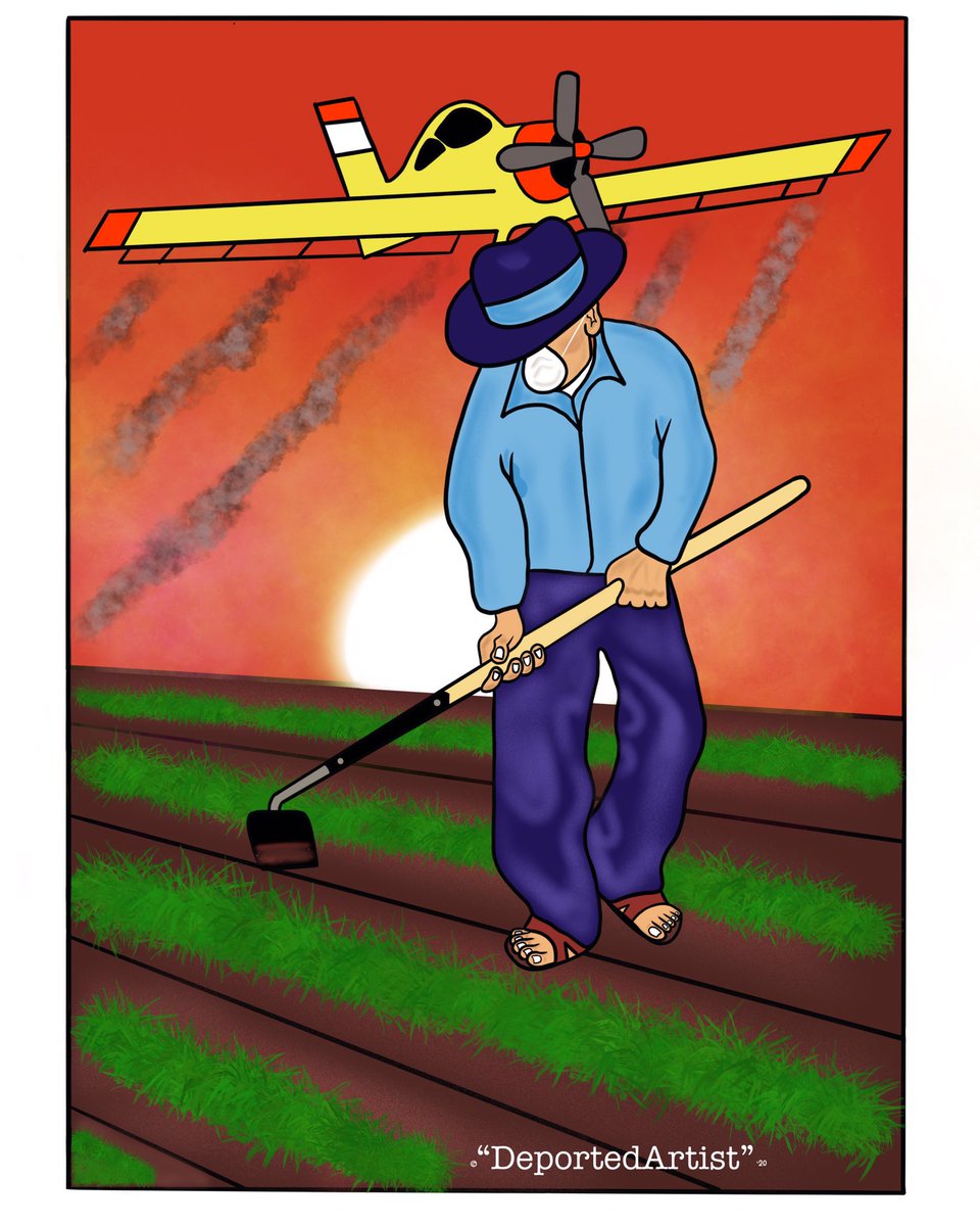 ArtistDeported's tweet photo. Wildfires, pandemics, extreme heatwaves, nothing stops our #Farmworkers from putting food on America’s tables #essential #migrantworkers #deportedartist https://t.co/g2IJiEg48p