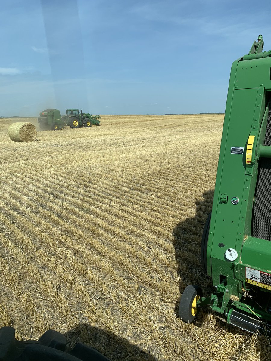 Baling some nice dry barley straw on this hot afternoon. #80 bales an hour
