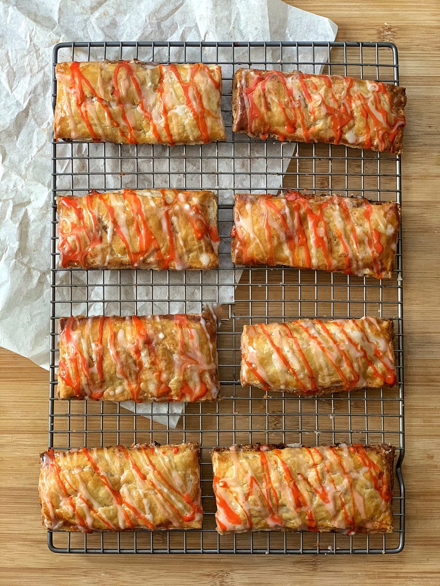 life is meaningless but I realized that it’s okay to have a rotation of *multiple* types of homemade pop tarts in my freezer-bravetart flaky crust-peach cumin ginger jam filling-mint tea and yogurt glaze (it’s orange cuz I panicked when I was decorating)  #humblebragdiet