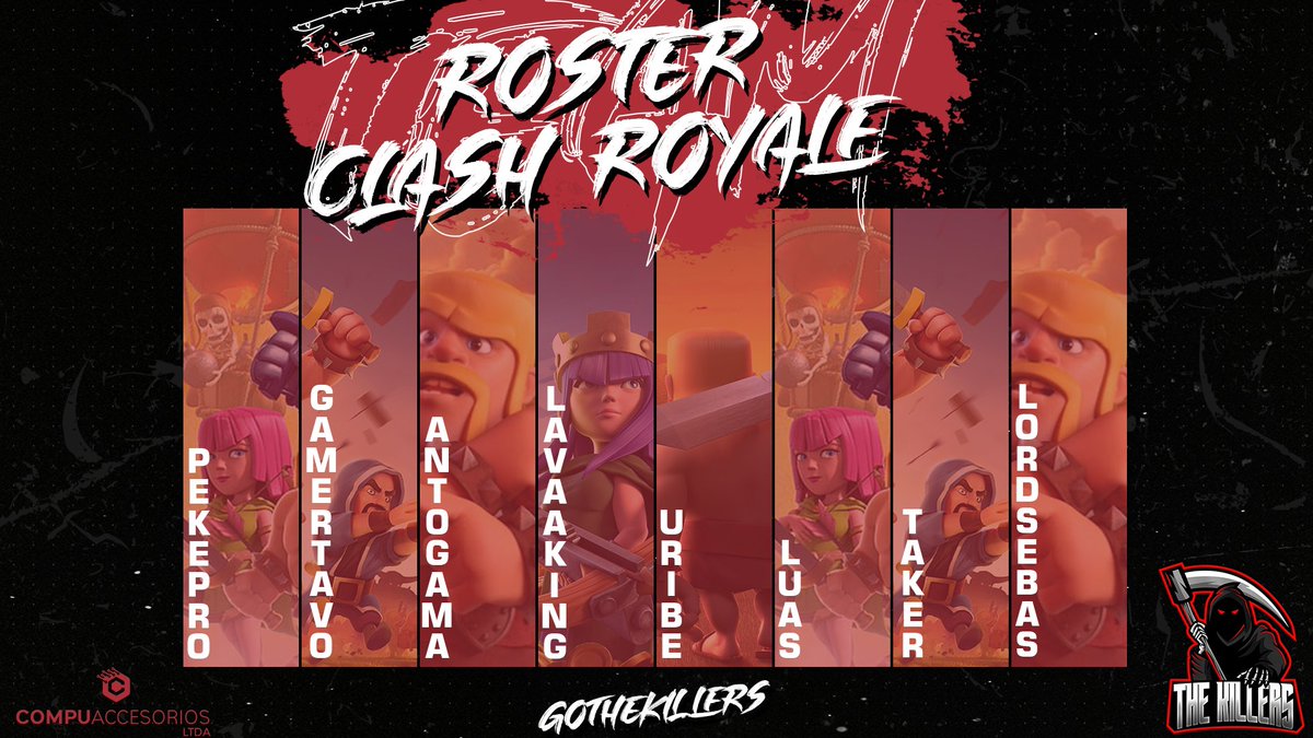 #ANUNCIO

Las sorpresas aún no terminan, así que vamos a Clash Royale para presentar a quienes llevarán el escudo en el corazón, ellos son ;

🔸<a href="/peke2525/">Christian Driaza</a> 
🔹<a href="/tavo15ok/">Tavo Ayarza</a> 
🔸@Antogama310 
🔹<a href="/JuanEst41127349/">Âzązęl ♥️ lava</a>
🔸<a href="/soy_no_name/">Felipe</a>
🔹<a href="/Luas01CR/">Luas</a>
🔸<a href="/TAKER_69/">Andres Guerrero</a>
🔹<a href="/SebasEFA/">Lord Sebas:3</a>

#GoKillers 🔥