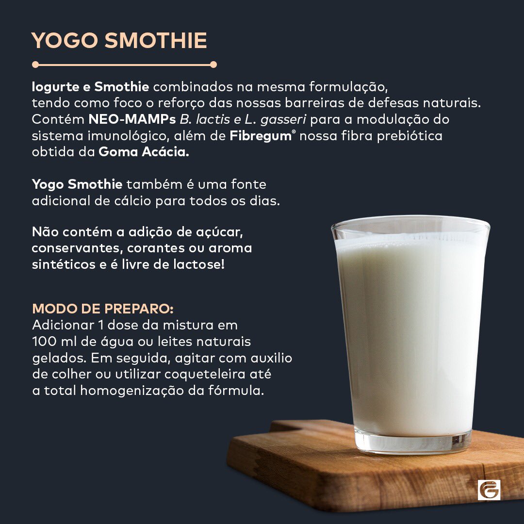 Galena_Farma's tweet photo. Este drink é um Iogurte funcional diferenciado, que leva em sua composição o Fibregum, nossa fibra prebiótica da goma acácia, além dos NEO-MAMPs para reforçar nossa imunidade! 💙
#Galena #SerCadaVezMaisGalena #MandaManipular #FarmáciaDeManipulação #Novidade #YogoSmothie https://t.co/TQTdREmcC1