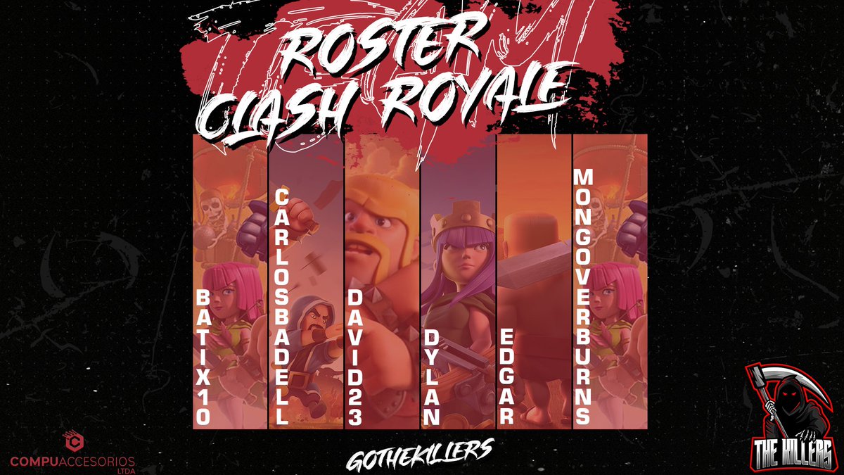 Que mejor manera de cerrar nuestro roster en Clash Royale con estas bestias..

🔸@batixCR 
🔹@CarlosBadellCR 
🔸<a href="/DavidG2318/">DavidG23</a> 
🔹<a href="/DylanR_CR/">⚽Dylan⚽</a> 
🔸<a href="/EdgarCanizares/">Edgar Canizares</a>
🔹<a href="/Efidanz/">CG Efidanz</a>

¡BIENVENIDOS CHICOS!
#GoKillers 🔥