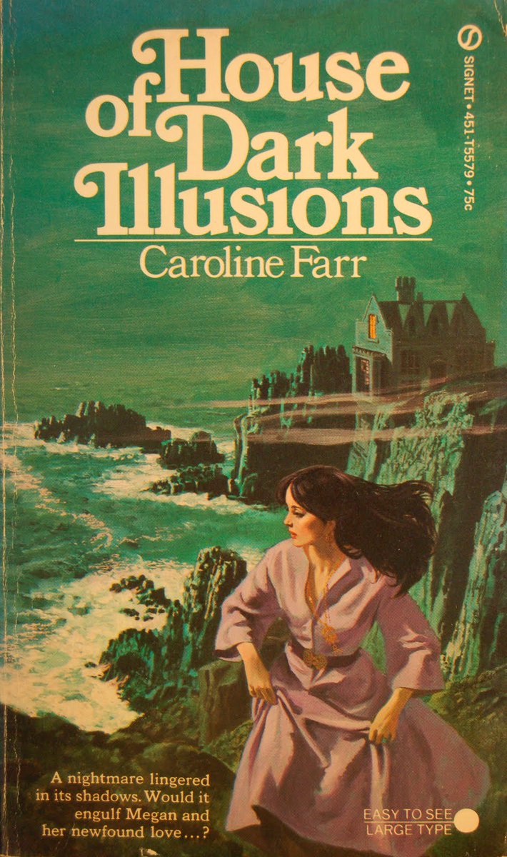 This house is an insurance nightmare... House Of Dark Illusions, by Caroline Farr. Signet, 1973.