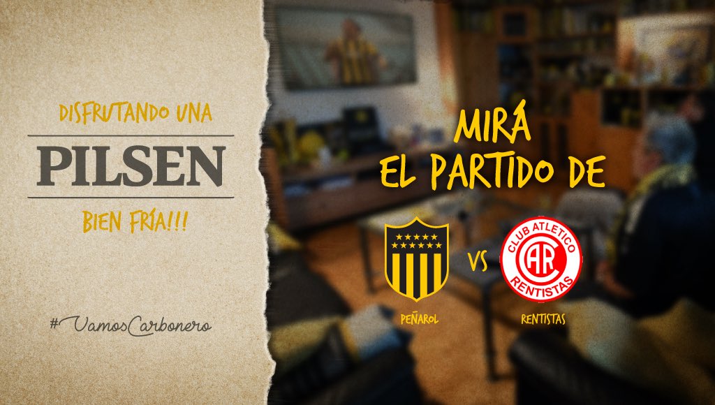 OficialCAP's tweet photo. Junto a @pilsenuruguay te invitamos a mirar del partido 🆚 Rentistas disfrutando unas 🍻 

🔄 RT y comentá mencionando a un amigo.

🎁 Sortearemos dos packs de productos Pilsen para que disfruten y alienten desde casa.

#EstoEsPeñarol https://t.co/zGLrOELA0U