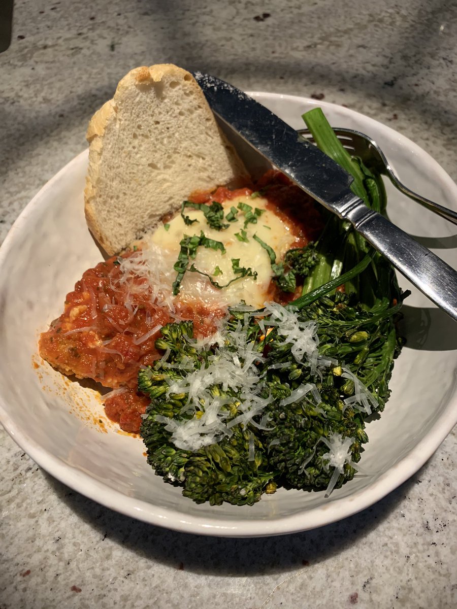 Chicken Parm & BroccolinisHE COOKED