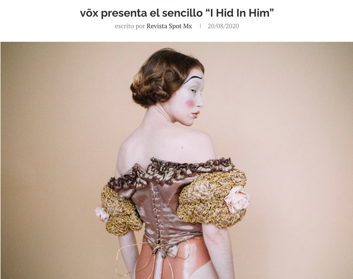 revistaspotmx's tweet photo. @itsmevox estrena el sencillo “I Hid In Him” y anuncia próximo EP #ThisBody. Escúchalo en plataformas digitales.
https://t.co/IUrft5SbvD
#RevistaSpotMx #vōx #ArtsAndCraftsMexico https://t.co/3qKoxmxy1u