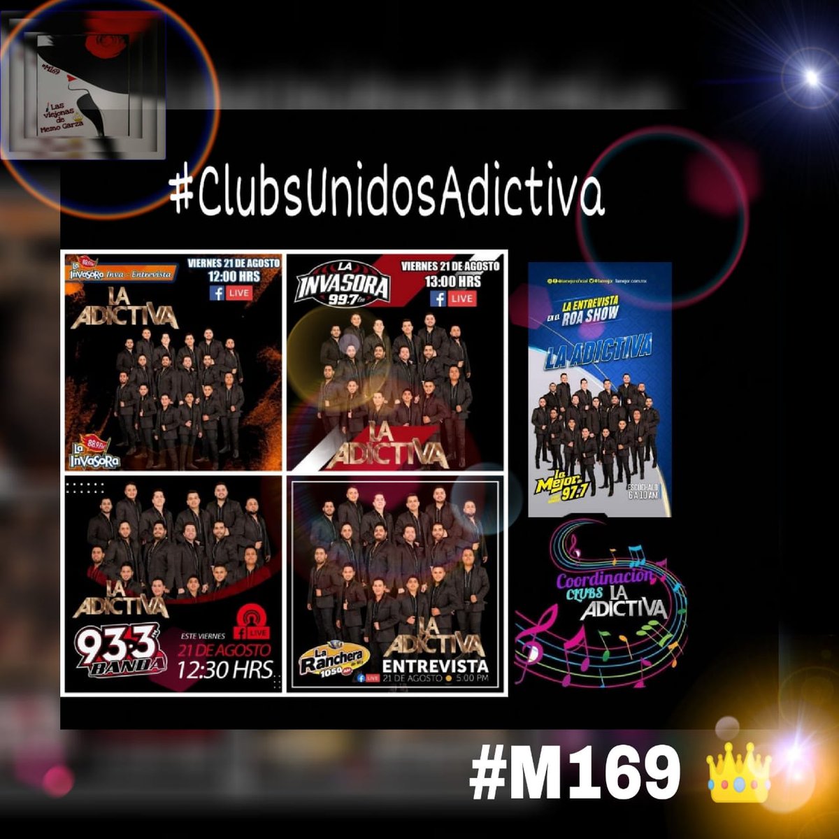 ReynaGu67392010's tweet photo. 🎉Fans de 
@adictivaoficial no se pierdan las entrevistas en estas estaciones de radio 
Pendientes! 
#LaInvasora88.9FM
#LaInvasora99.7FM
#Banda93.3
#LaRancheraDeMonterrey
#LaMejor
@CoordiAdictiva
#PorSiempreYParaSiempreContigoConsen
@ViejonasMemoG https://t.co/mrBT2aLnA9