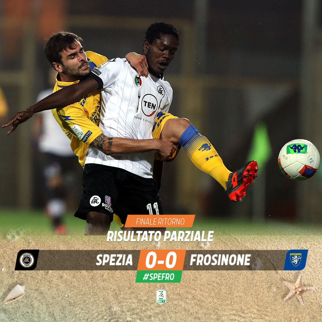 Lega_B's tweet photo. โธ๏ธ๐ฅ Si chiude la 1^ frazione di gara della finalissima al Picco, con le squadre ferme sul pareggio. Tanta intensitร e studio tra @acspezia e @Frosinone1928. Ciociari che dovranno sbilanciarsi nella ripresa per provare a recuperare lo svantaggio dell'andata. #SPEFRO #PlayOff20 https://t.co/ZAMigVp2mV