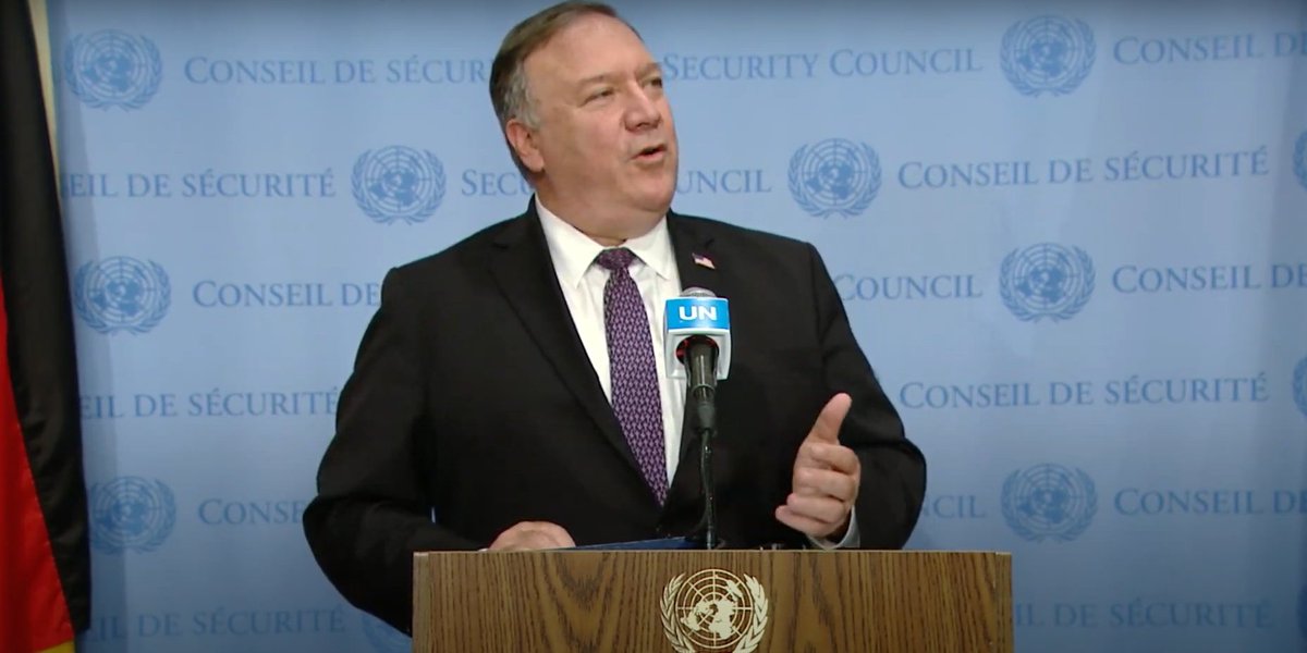  #UPDATEPompeo:UN sanctions on Iran will return within 31 days from now & the U.S. will vigorously impose them. The Security Council is very straightforward & the rules will lead to restoration of UN sanctions on  #Iran within 31 days.