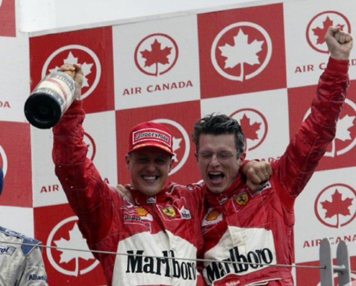 Canada 2003. Despite qualifying 3rd behind the 2 Williams cars, Michael Schumacher claimed an important win at the Circuit Gilles Villeneuve. Ferrari got their strategy bang on and Michael brought the car home despite some late-race car issues.