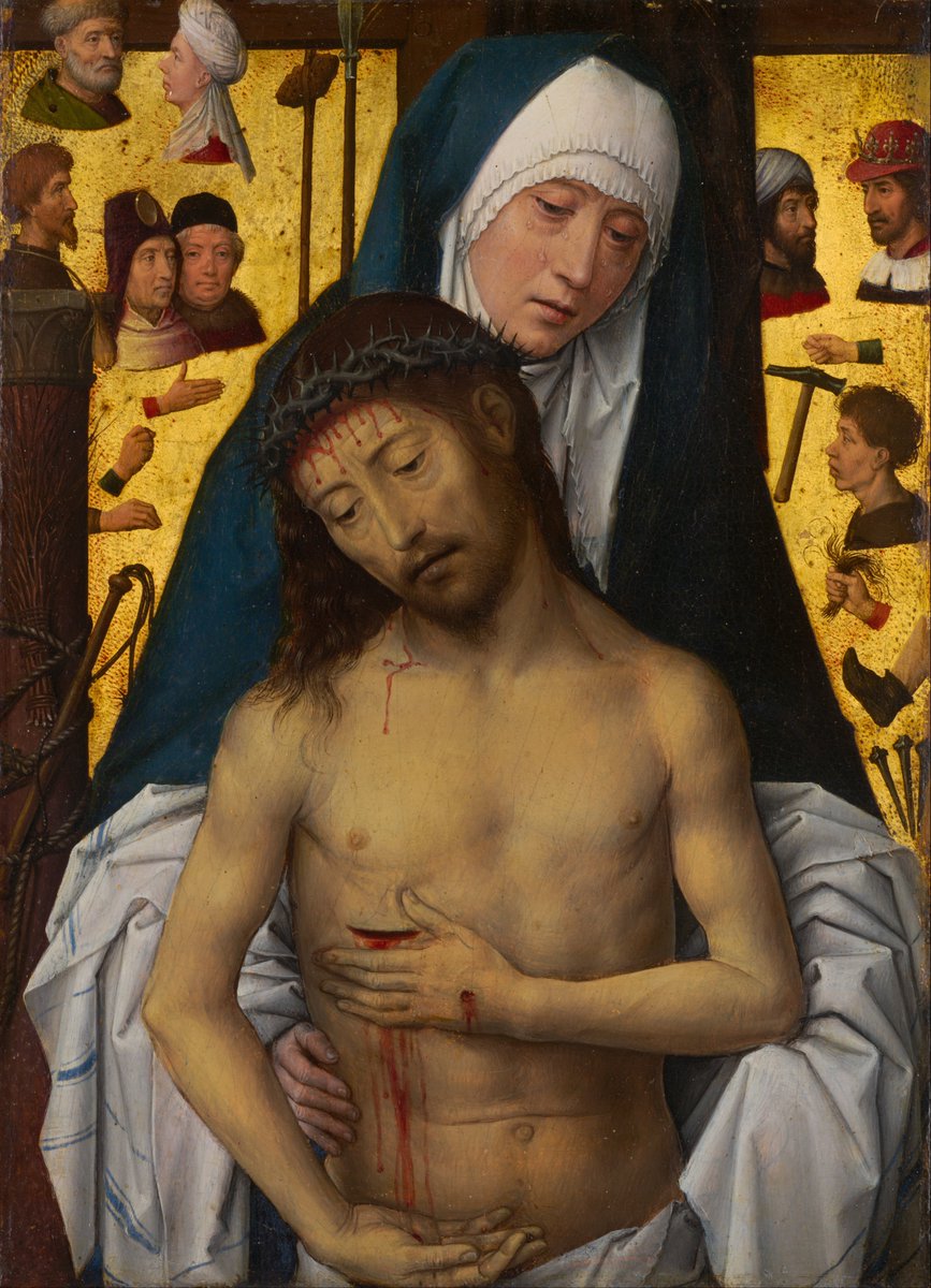 Hans Memling, Man of Sorrows in the arms of the Virgin, 1475 or 79