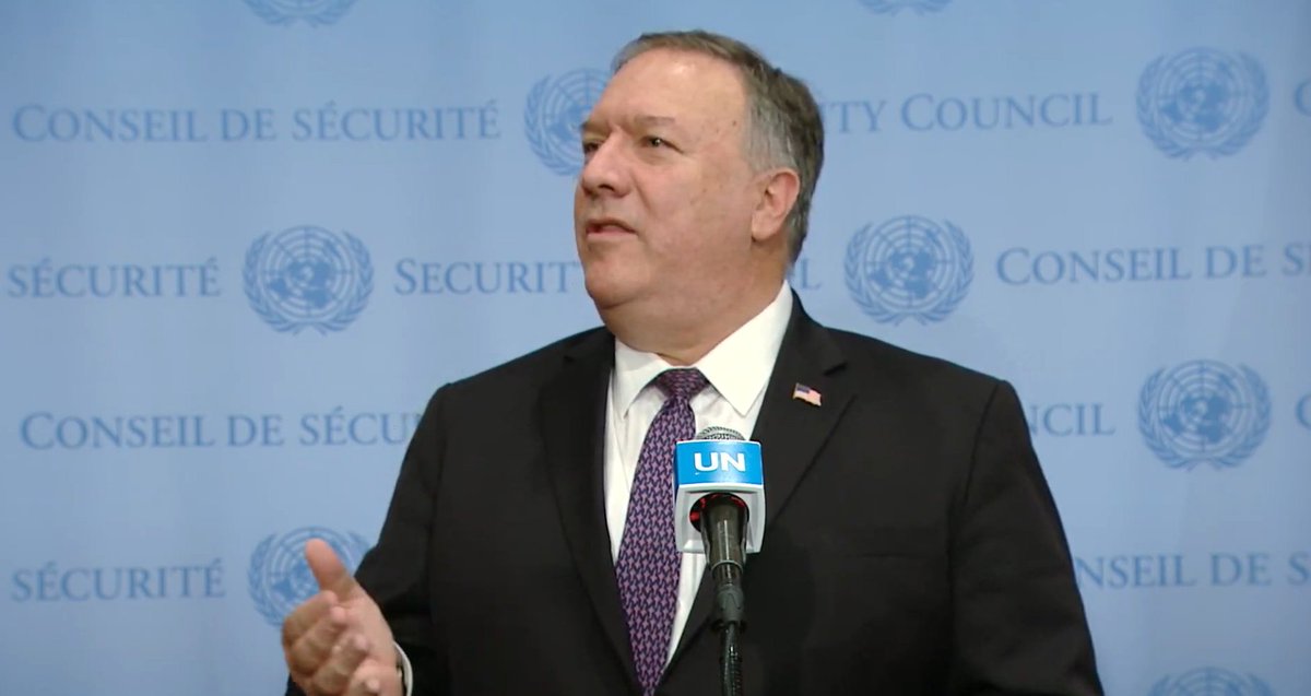  #UPDATEPompeo:The JCPoA was a political agreement, not a treaty. Iran has been in non-compliance of the JCPoA. UNSC Resolution 2231 says a specific set of states can execute snapback. We will be imposing all UN sanctions on  #Iran & we expect all other countries to do so, too.