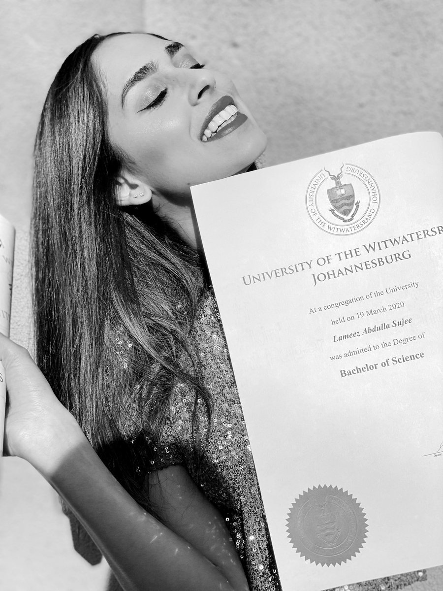 meezs_'s tweet photo. BSc Actuarial Science and Mathematical Statistics 🎓 
Graduated through the mail today 👩🏻‍🎓 
اَلْحَمْدُلِلّهِ 
#Graduation2020 #Wits https://t.co/M4rulJb6yt