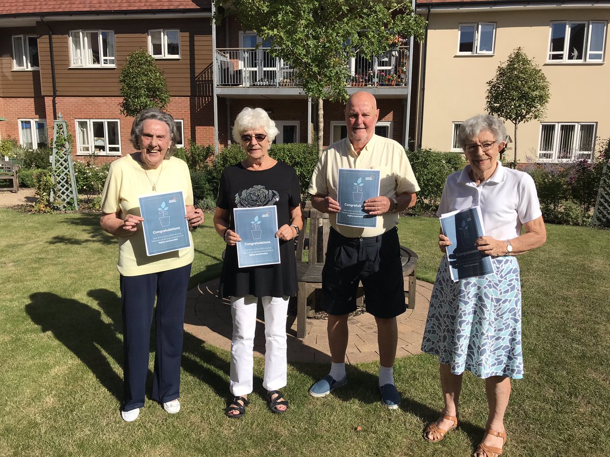 Delighted to present 4 residents with Highly Commended certificates for their patio and balcony displays in the Anchor Annual Gardening competition #summerinbloom #happyliving #retirementliving @AnchorHanover - the beautiful displays were appreciated by all residents and visitors