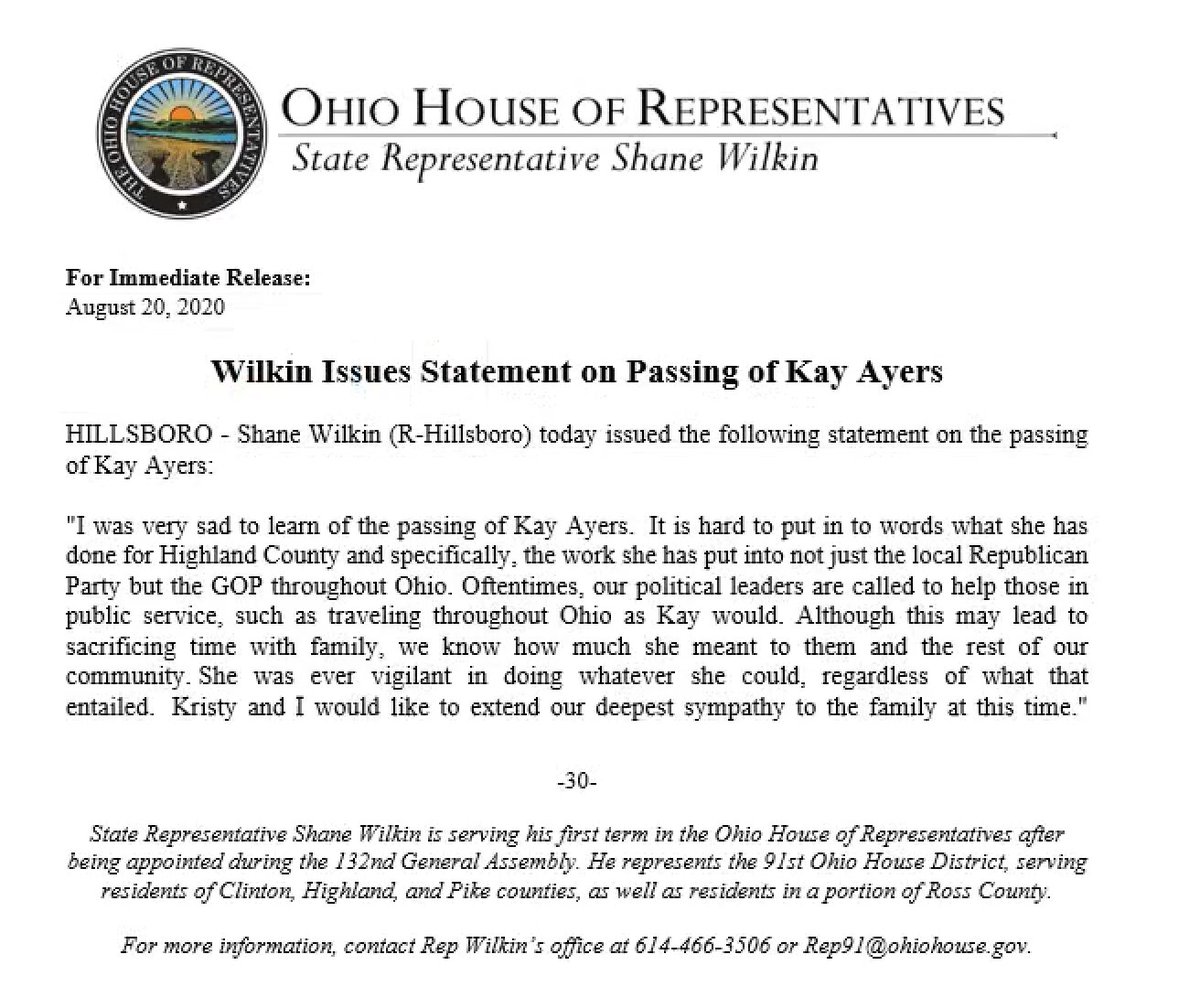 State Senator Shane Wilkin tweet media