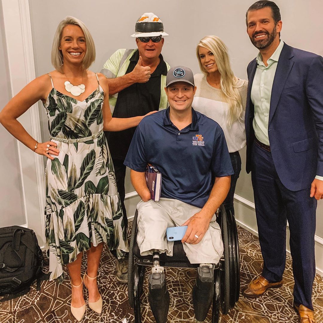 "Winning team!We Build The Wall founder,  @brian_kolfage and his wife, with our own @realforemanmike showed up to support  @donaldjtrumpjr and his new book  #Triggered! The crew was complete with Andrea Gallagher who is the wife of Chief Eddie Gallagher" From Instagram